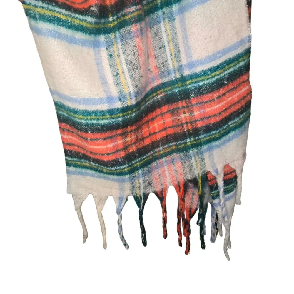 Aerie Super Soft Plaid Oversized Blanket Scarf Large Boho Cabin Core 19.5